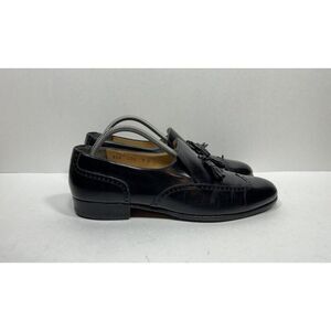 Salvatore Ferragamo Studio Black Leather Tassel Loafers 946 Men’s Size 9 D Shoes